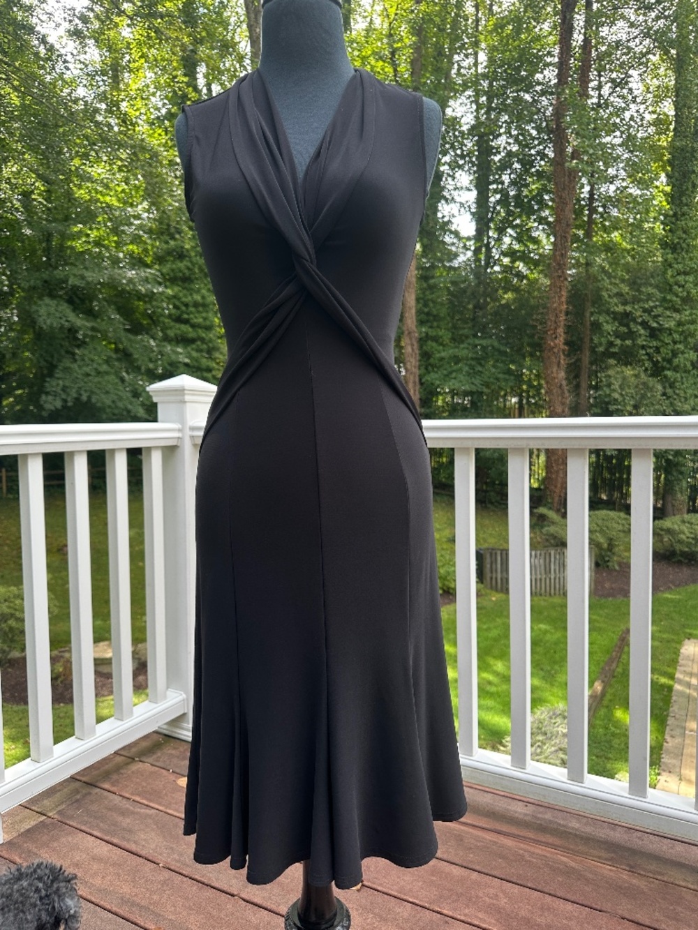 Joseph Ribkoff V-Neck, Sleeveless, Black Jersey Knit Dress